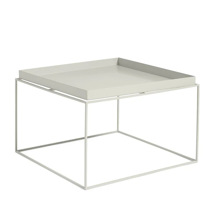 HAY TRAY TABLE POWDER COATED STEEL BASE-COFFEE L60 X W60 X H39-WARM GREY POWDER COATED STEEL