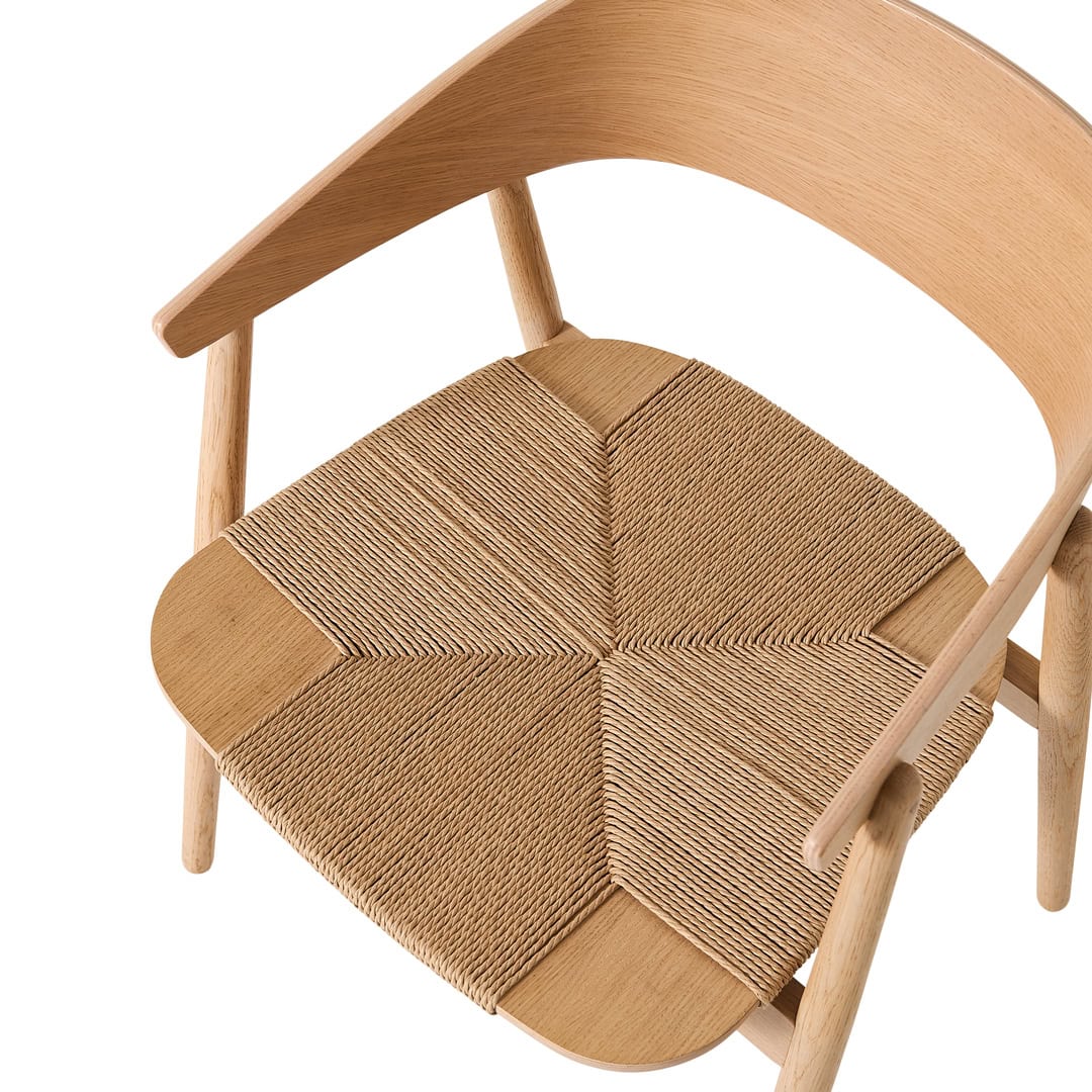 Esstischstuhl von Andersen Furniture AC2 Chair / Wooden Seat Eiche matt lackiert paper braid