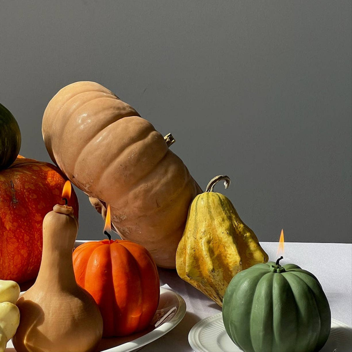 Kürbiskerze - Grün: Green / Pumpkin Pie