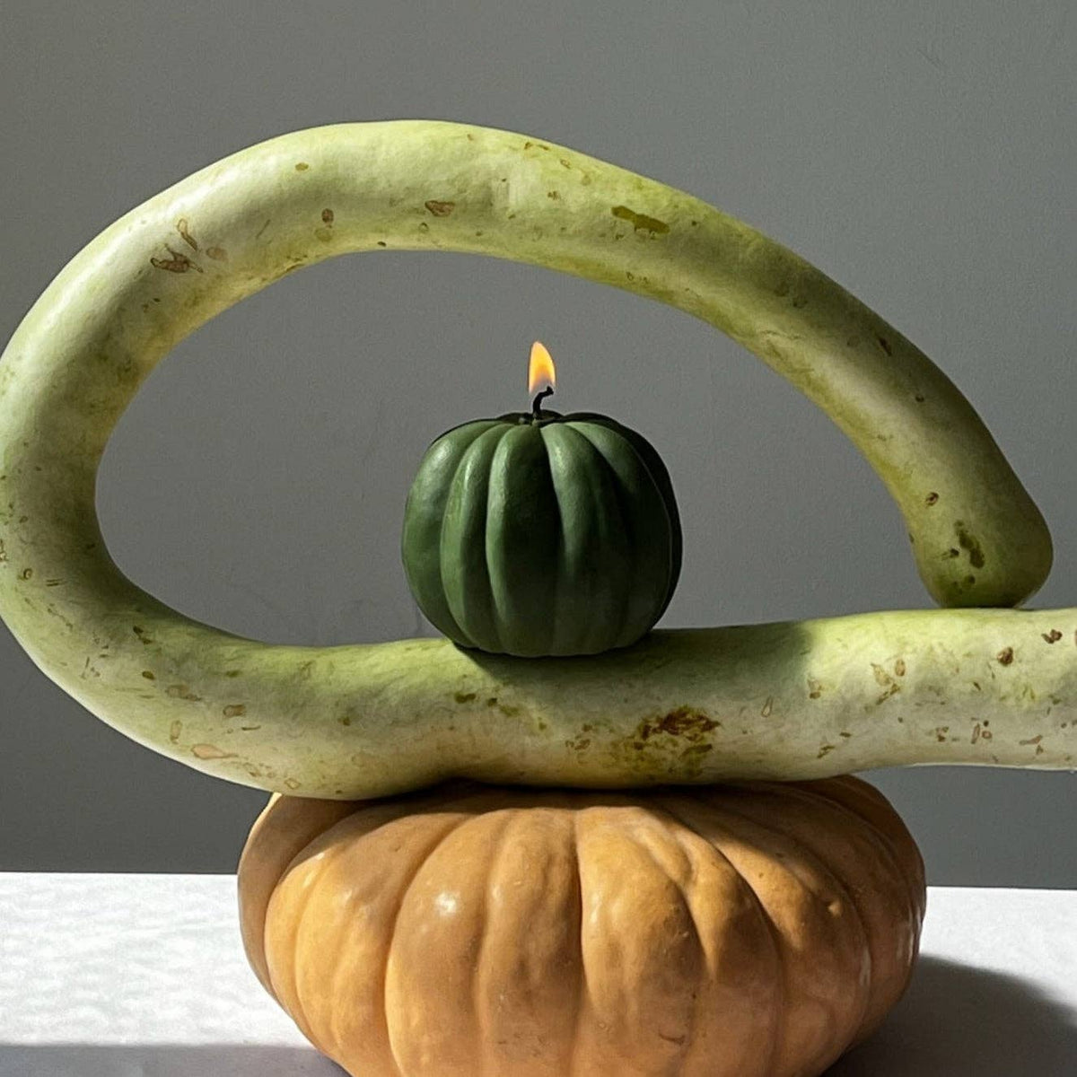 Kürbiskerze - Grün: Green / Pumpkin Pie