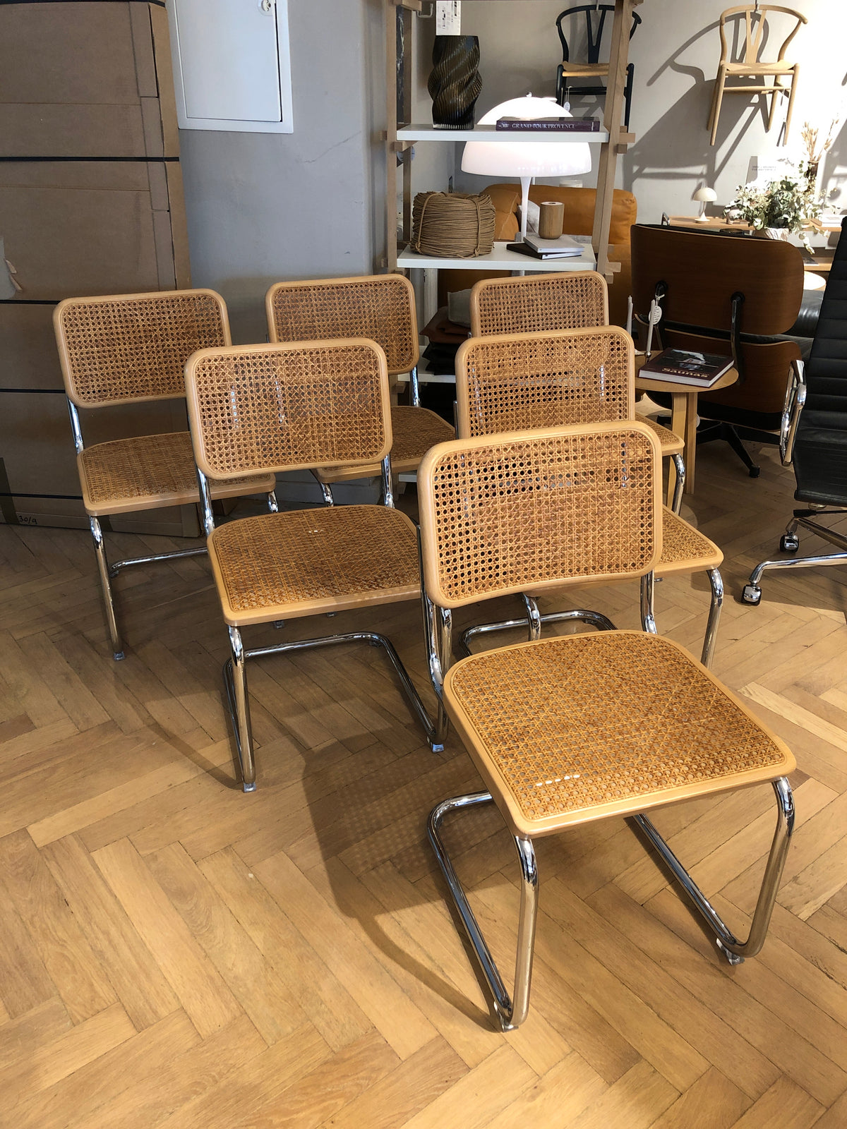 Thonet S32 Buche natur, transparente Gleiter - vintage