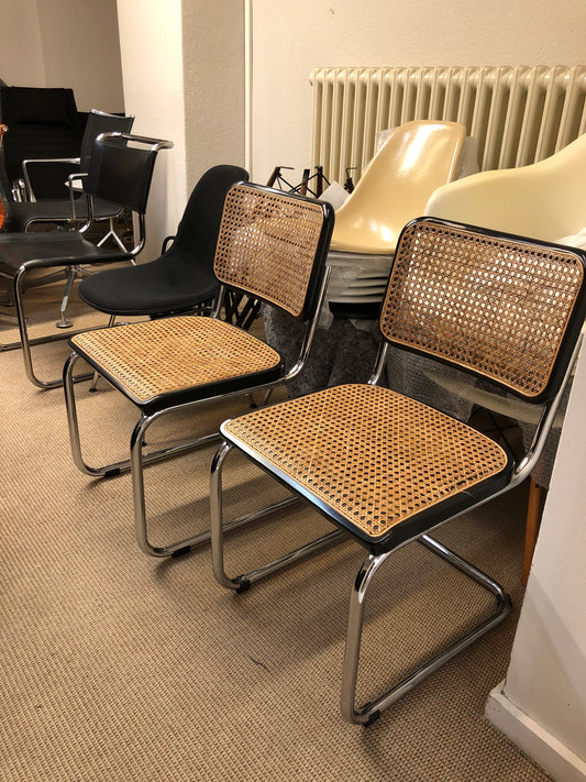 Thonet S 32 V Freischwinger Stuhl mit Rohrgeflecht - vintage