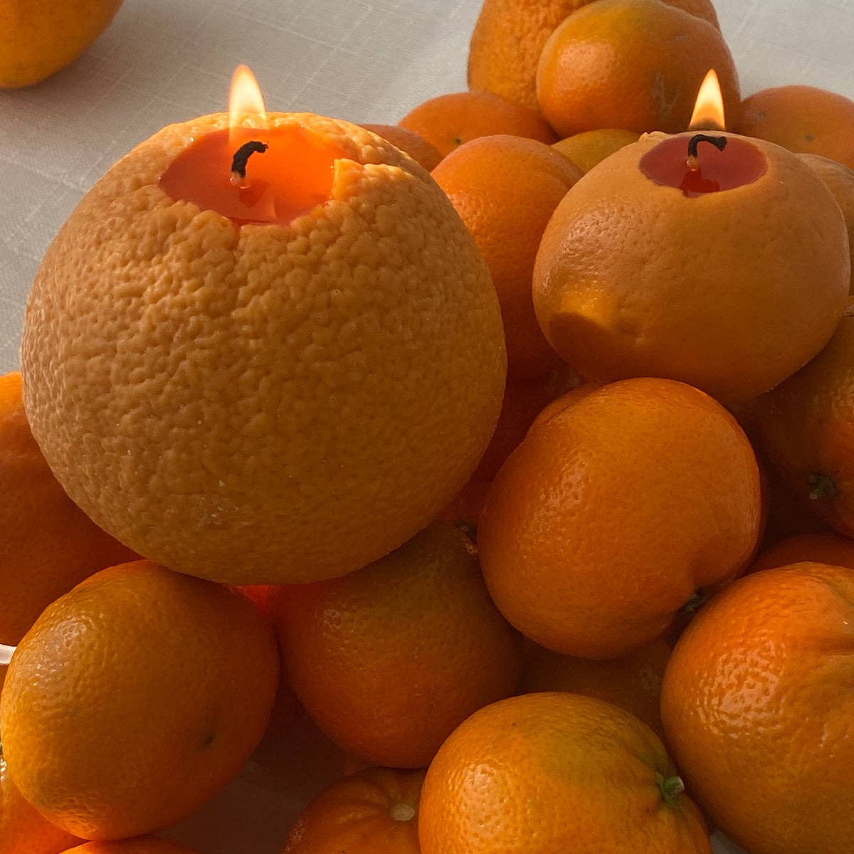 Große Duftkerze in Navel-Orangenform: Orangen / Blutzirange / Einzelne Orange