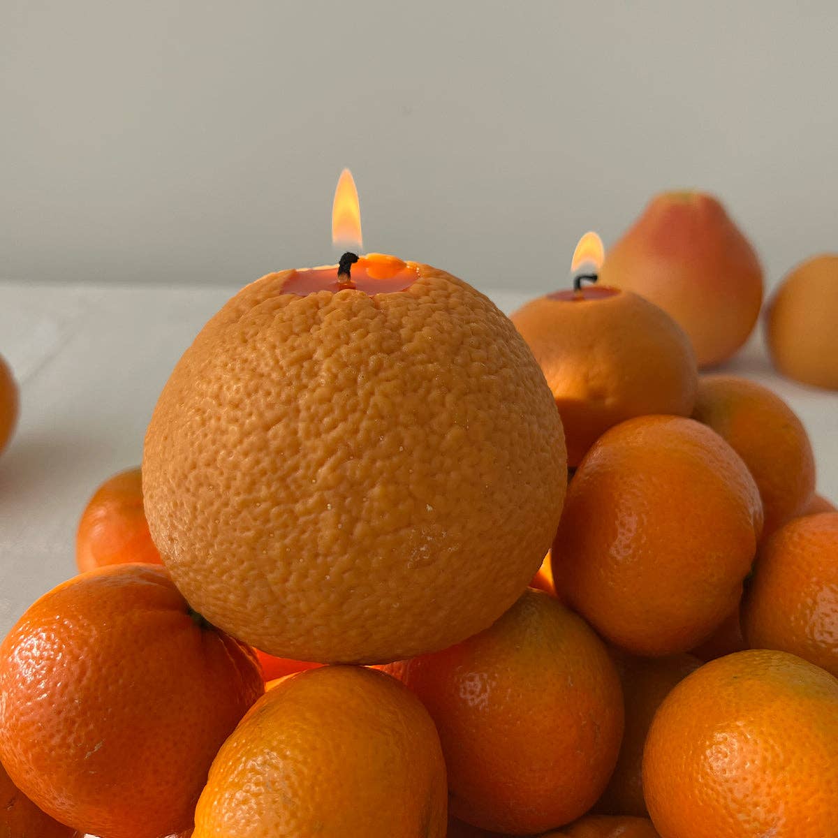 Große Duftkerze in Navel-Orangenform: Orangen / Blutzirange / Einzelne Orange