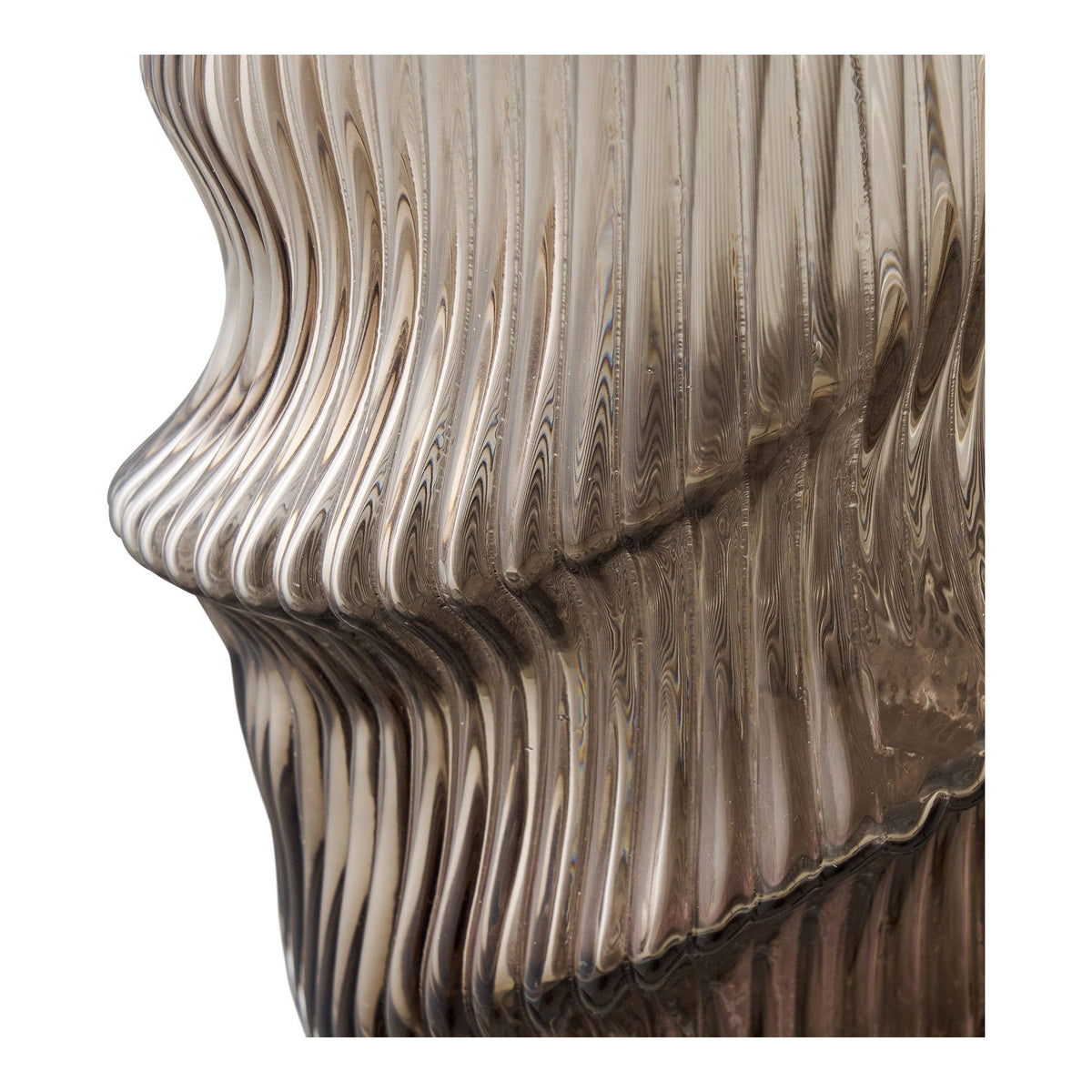 Vase, mundgeblasenes Glas, Braun, ø17x25 cm: Brown / Glass