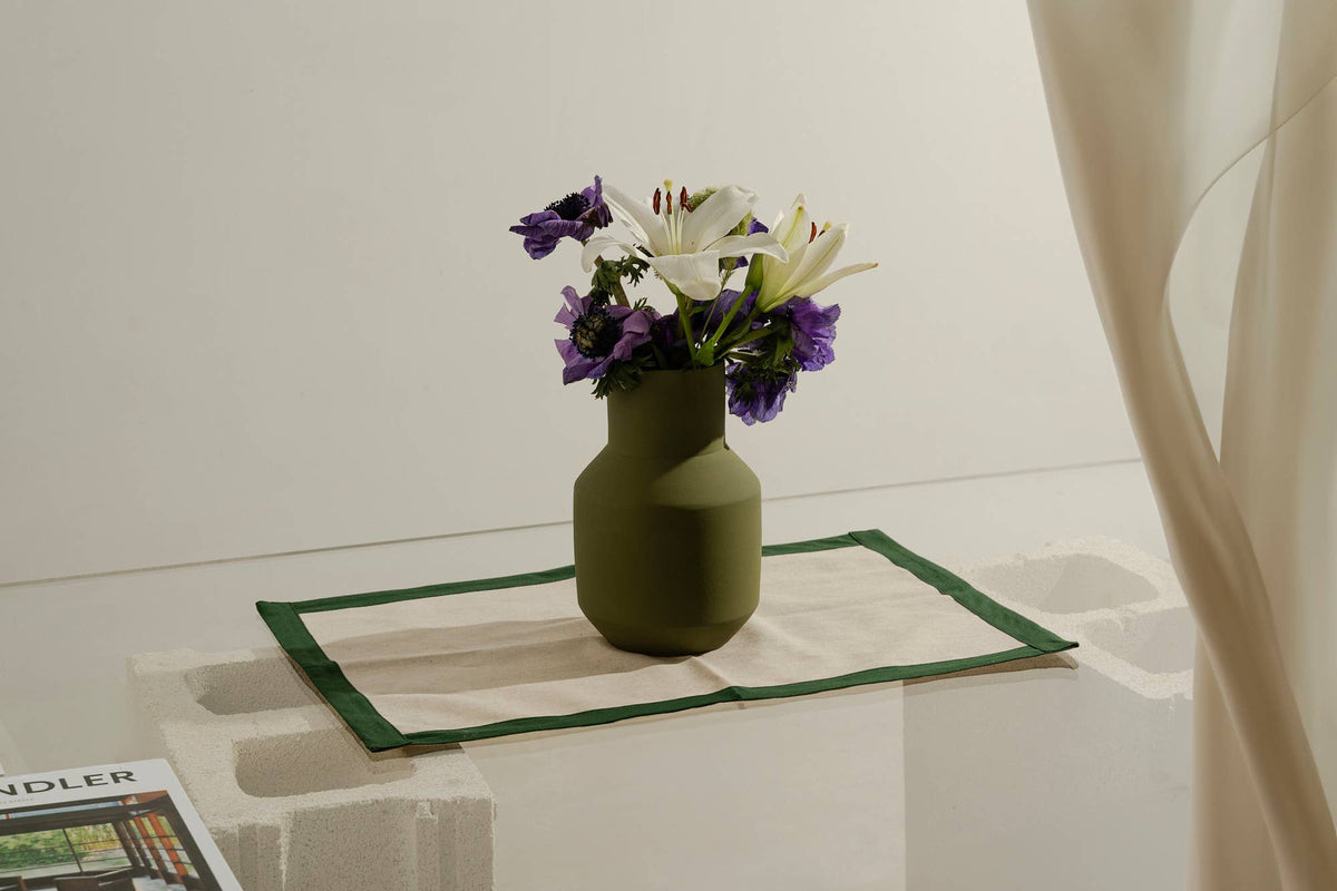 Sado Vase – Olivgrün – Keramik, ideal für Trockenblumen: Grün