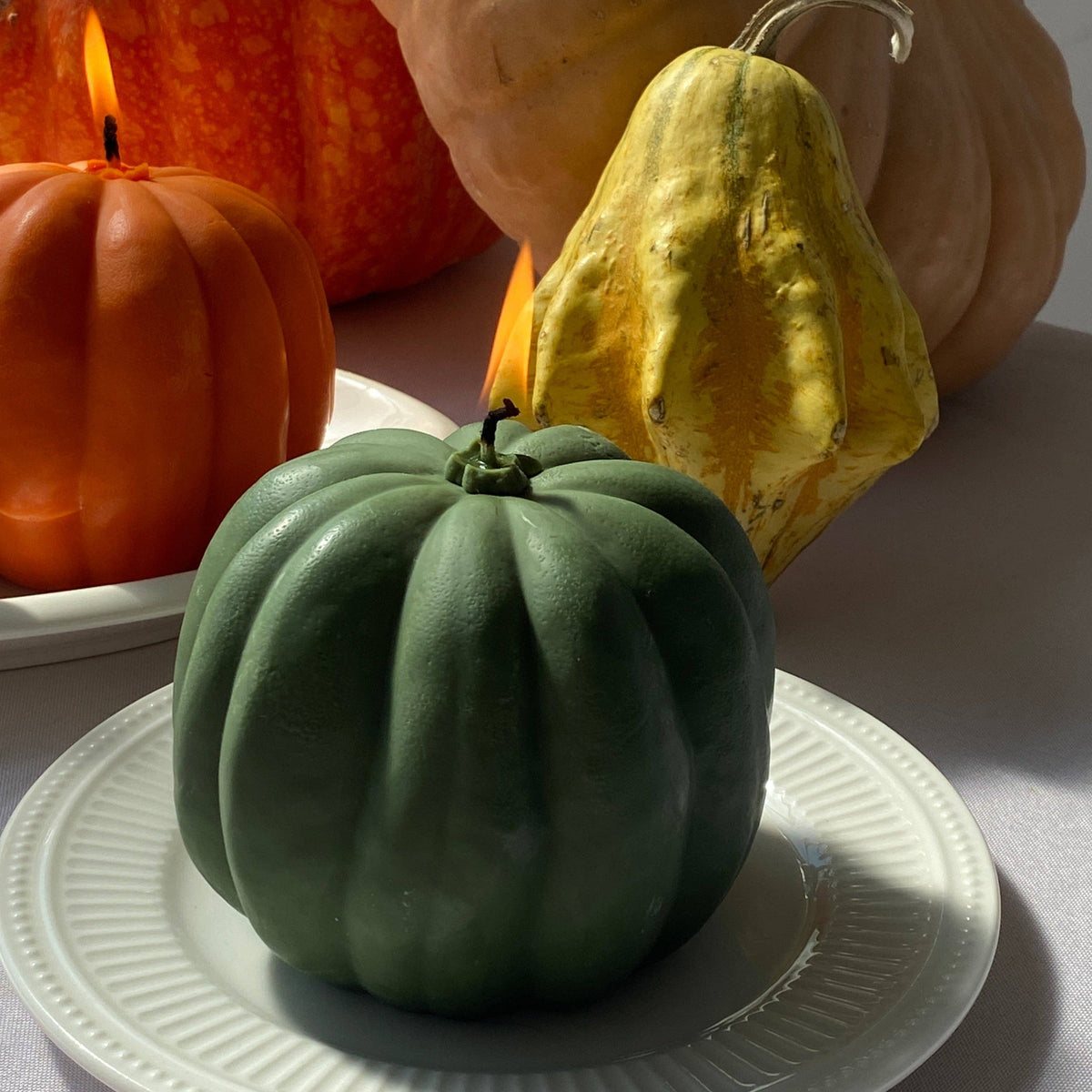 Kürbiskerze - Grün: Green / Pumpkin Pie