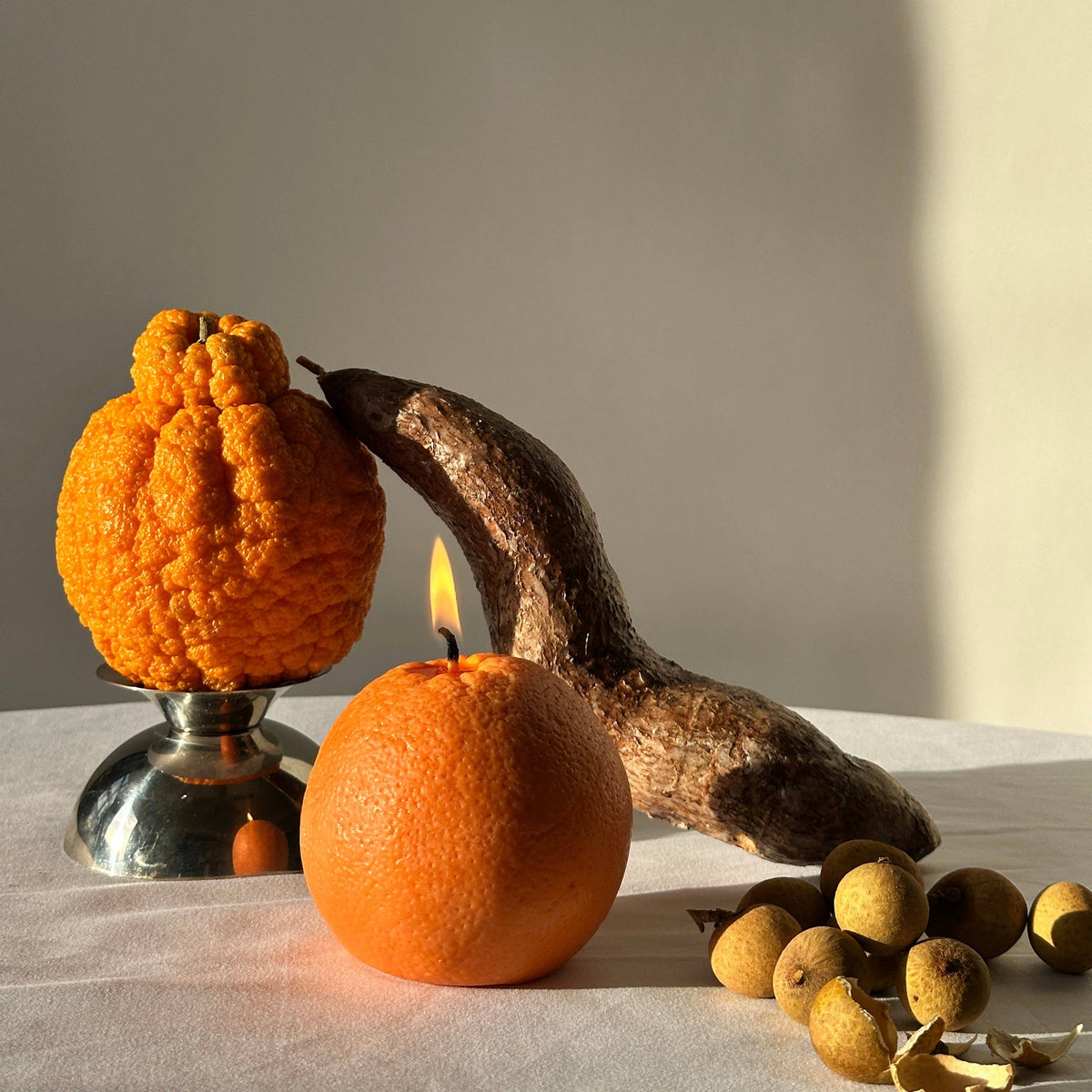 Große Duftkerze in Navel-Orangenform: Orangen / Blutzirange / Einzelne Orange