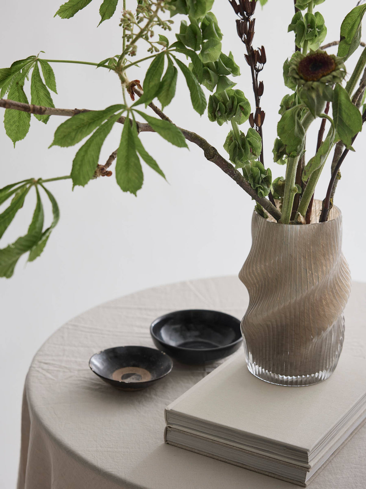 Fano Vase in Taupe aus Glas