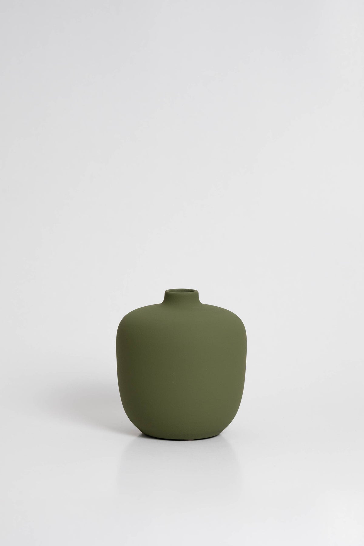 Blanc 05 – Olivgrüne Vase aus Keramik – Wohnkultur – Geschenk