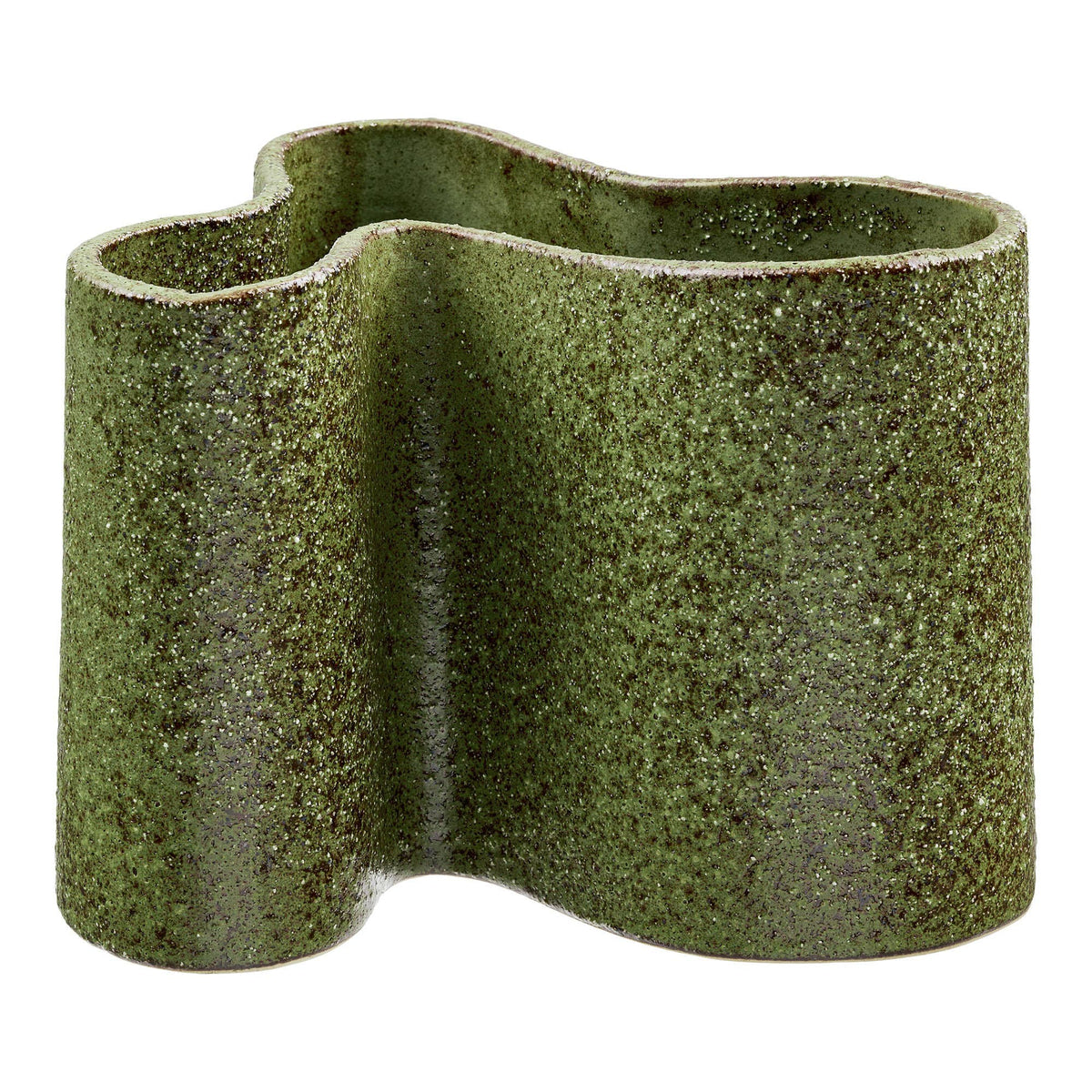 Vase, Keramik, Waldnachtgrün, 14,5 × 19 × 14,5 cm: Dark Forest Green / Ceramic
