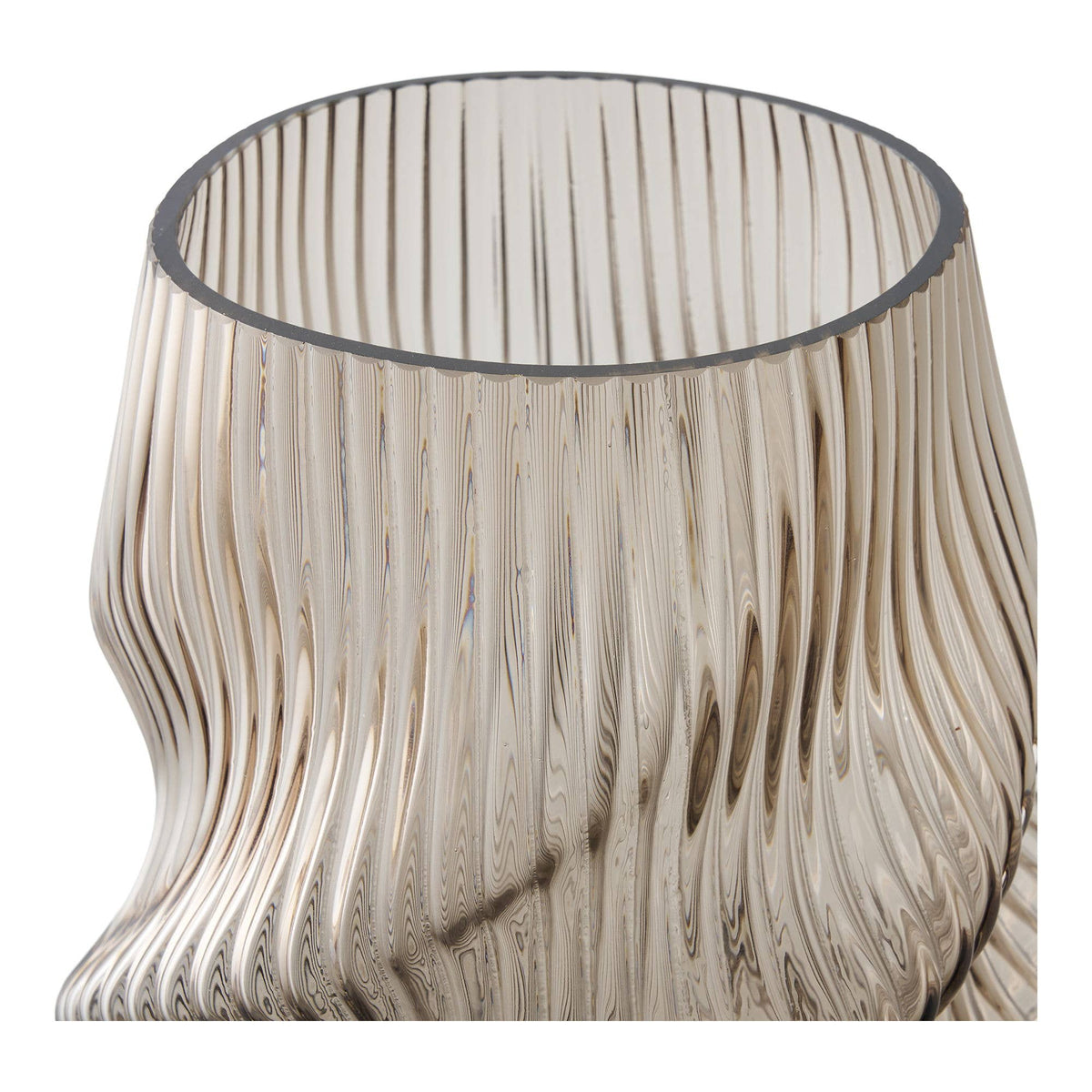 Vase, mundgeblasenes Glas, Braun, ø17x25 cm: Brown / Glass