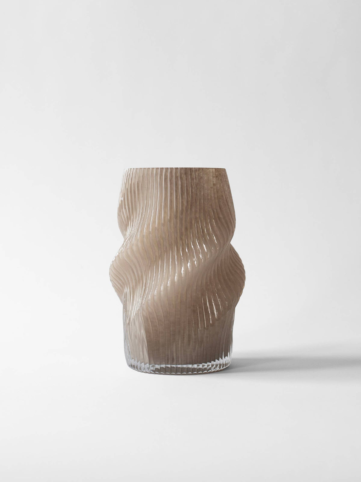 Fano Vase in Taupe aus Glas