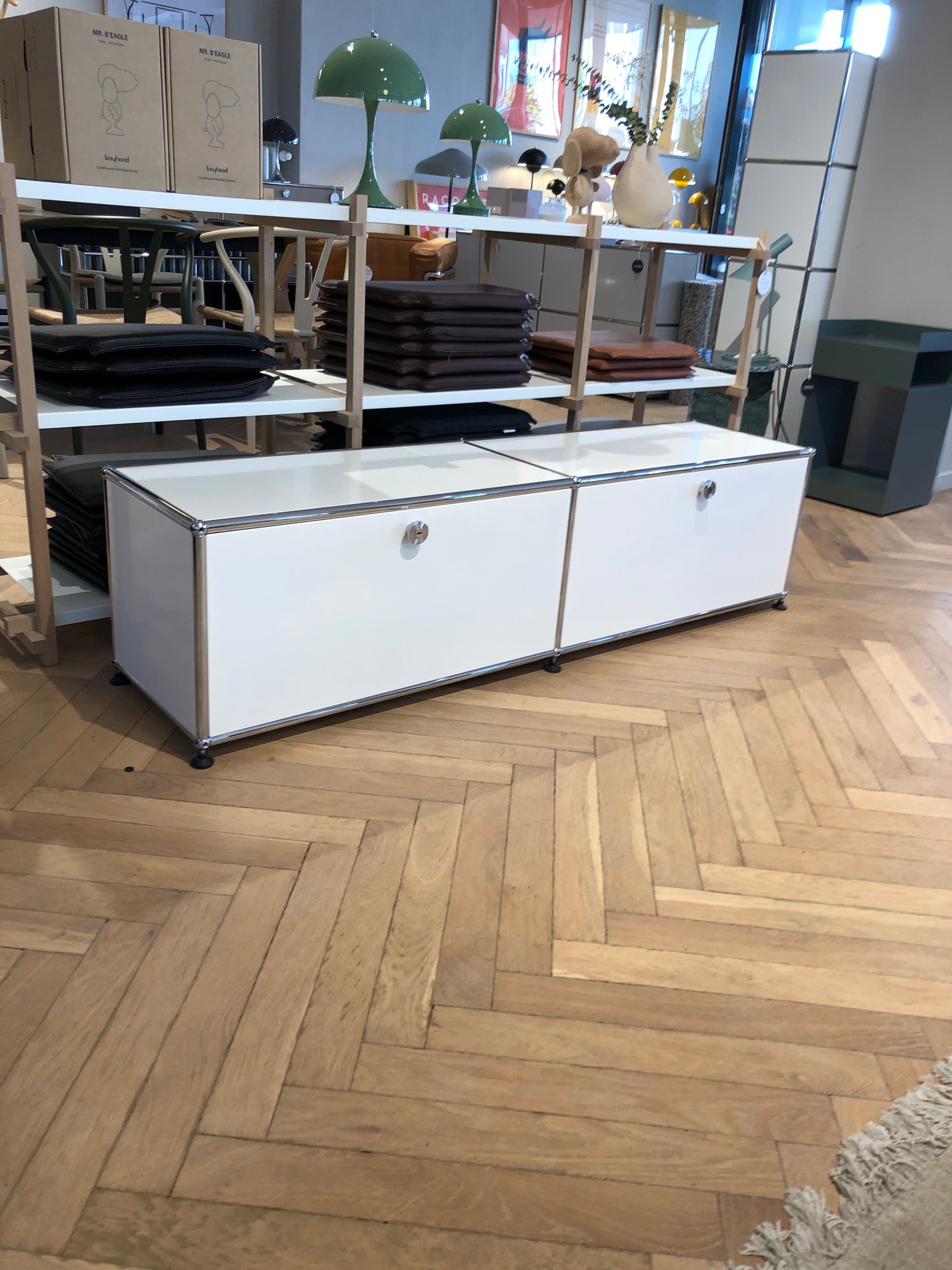 USM Haller, 2x1 TV/Lowboard reinweiß