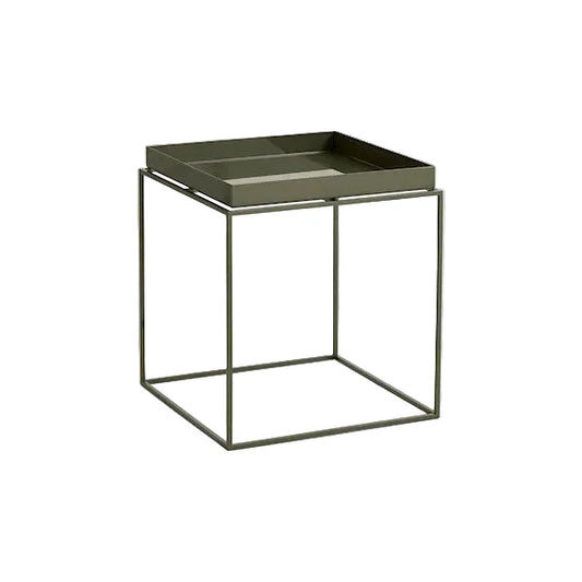 HAY TRAY TABLE-MEDIUM L40 X W40 X H44-OLIVE GREEN POWDER COATED STEEL