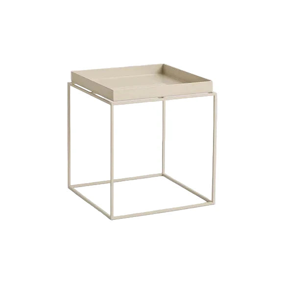 HAY TRAY TABLE-MEDIUM L40 X W40 X H44- WARM BEIGE POWDER COATED STEEL