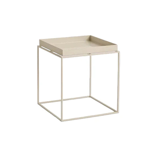HAY TRAY TABLE-SMALL L30 X W30 X H34-BEIGE POWDER COATED STEEL