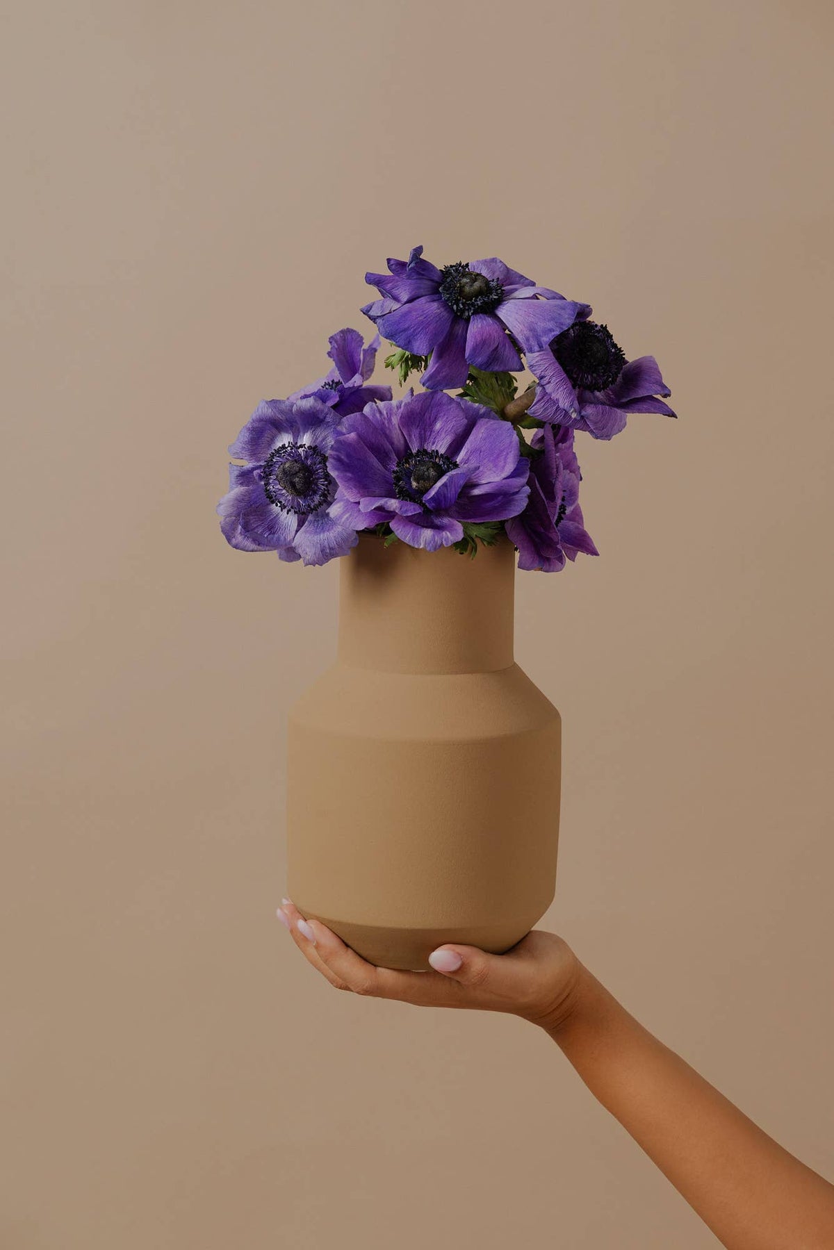 Sado Vase – Hellbraun – Keramik, ideal für getrocknete Blumen: Helles Braun