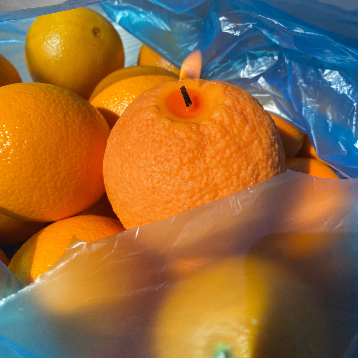 Große Duftkerze in Navel-Orangenform: Orangen / Blutzirange / Einzelne Orange