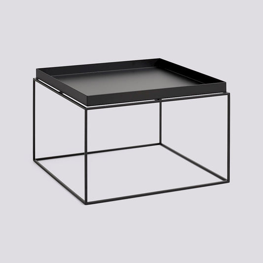 TRAY TABLE- COFFEE L60 X W60 X H39-BLACK POWDER COATED STEEL