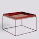 TRAY TABLE-COFFEE L60 X W60 X H39-CHOCOLATE HIGH GLOSS POWDER COATED STEEL